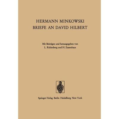 Hermann Minkowski Briefe an David Hilbert, Taschenbuch von H. Minkowski, Springer Berlin, 978-3-540-06121-2