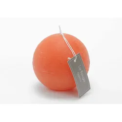 Kerze große Kugel 8 cm orange x6 - Rund Wachs Amadeus 8x8 cm
