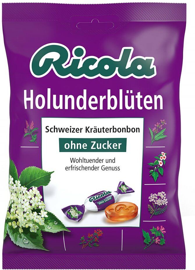 Ricola ohne Zucker Holunderblüten Bonbons