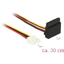 DELOCK 85510 - Kabel Power SATA 15 Pin Latchtype oben gewinkelt > Floppy 4 Pin