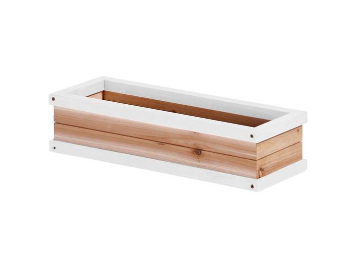 Blumenkasten, Braun, Weiss, Holz, Zeder, 54x11.5x19 cm, CE, FSC 100%, geeignet für Balkon, Freizeit & Co, Outdoor-Spielzeug