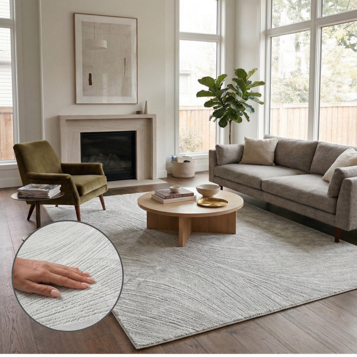 Oz Home Elyse Wave Vloerkleed Grijs - Modern Rechthoekig Tapijt met Organisch Reliëf - 160 x 230 cm