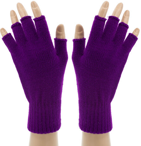 Strick-Handschuhe, lila