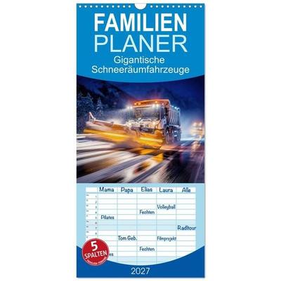 Familienplaner 2027 - Gigantische Schneeräumfahrzeuge mit 5 Spalten (Wandkalender, 21 x 45 cm) CALVENDO
