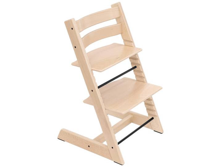 Stokke Hochstuhl Tripp Trapp, Naturfarben, Holz, Buche, massiv, Hartholz, 46x79x49 cm, Fußstütze verstellbar, Sitzfläche verstellbar, speichel- und schweißechte Lackierung, höhenverstellbar, Holzmöbel, Sitzgelegenheiten Holz, Hochstühle und Tischsitze Holz