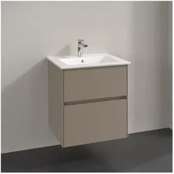 Villeroy und Boch Collaro Waschtischunterschrank C14200VM 56,1x61x48cm, Waschbecken mittig, taupe