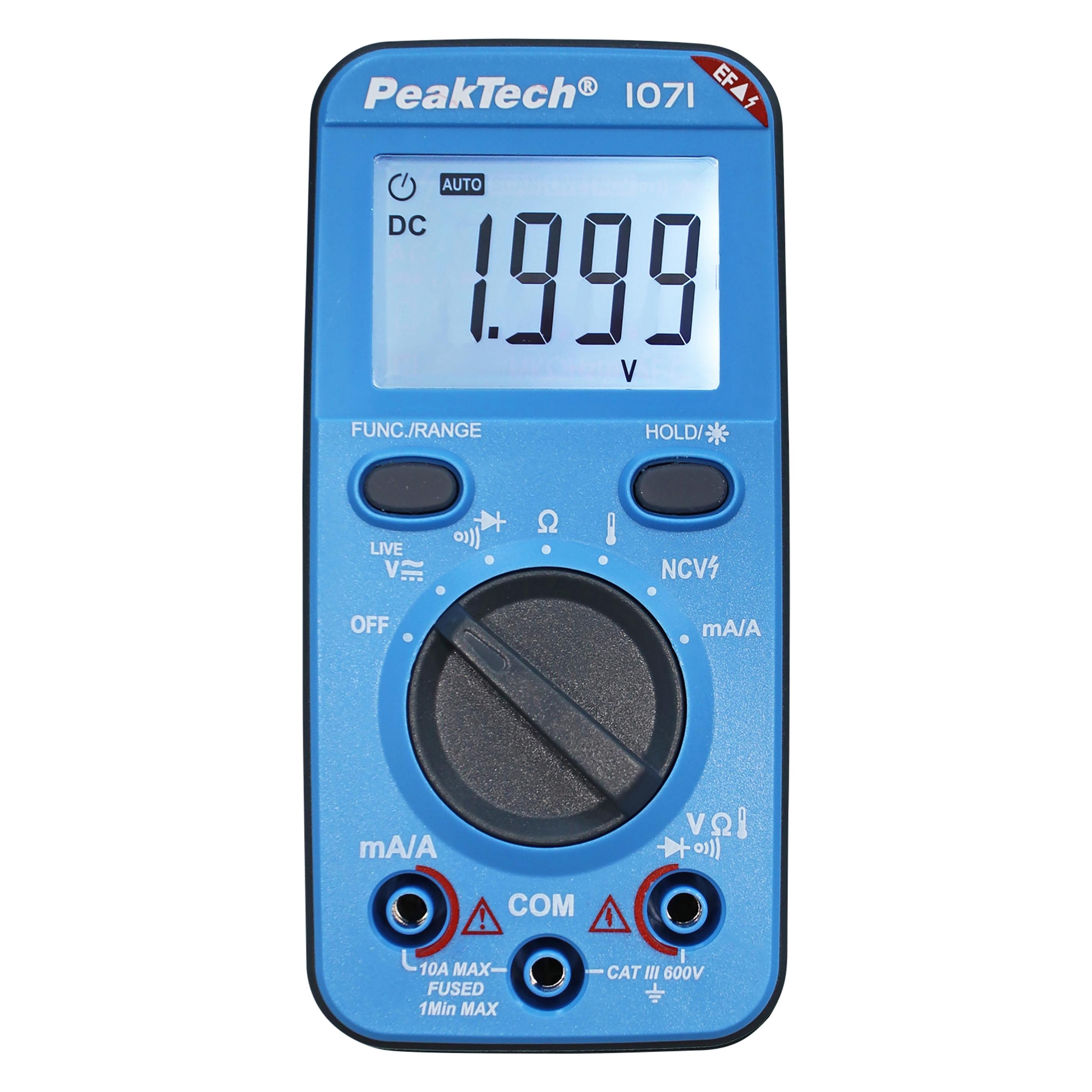 Peaktech Multimeter, P 1071, 600 V AC/DC, NCV (CAT III 600V, Hand-Multimeter) (P 1071)