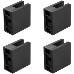 VEVOR Glasklemme 40 Stk. Quadratische Geländerhalterung 0,8-1,2cm Schwarz