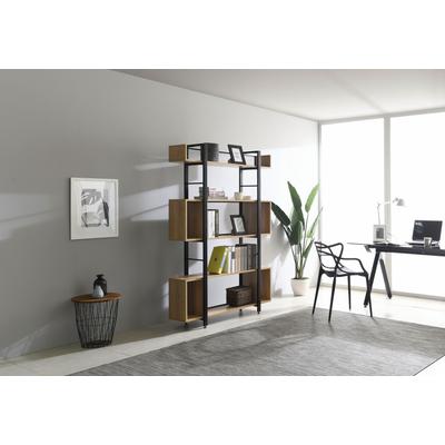 Raumteilerregal MÖBILIA, beige (natur, schwarz), B:120cm H:180cm T:30cm, MDF, Metall, Regale, als Regal und Raumteiler einsetzbar