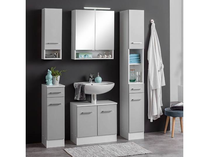 home24 Lage kast 25cm grijs/lichtgrijs