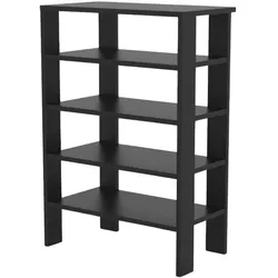 Coemo Schuhregal `Charlie` Standregal Schwarz Bücherregal Holz MDF LxTxH: 60x32x87 cm