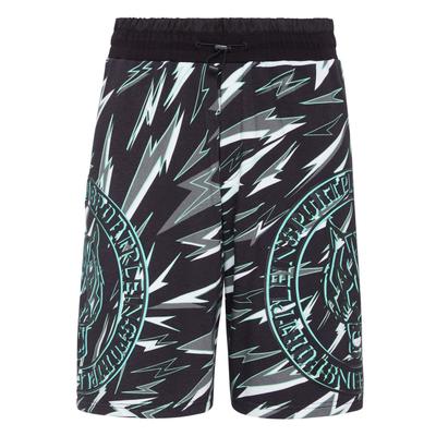 Jogg-Bermudas PLEIN SPORT "Tiger", Herren, Gr. S, US-Größen, grün (0263, schwarz, mintgrün), Obermaterial: 88% Baumwolle, 12% Polyester, Hosen