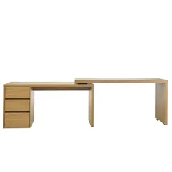 Modulierbarer Schreibtisch mit Stauraum, helle Holzoptik Eiche L153-269 cm MELVIN