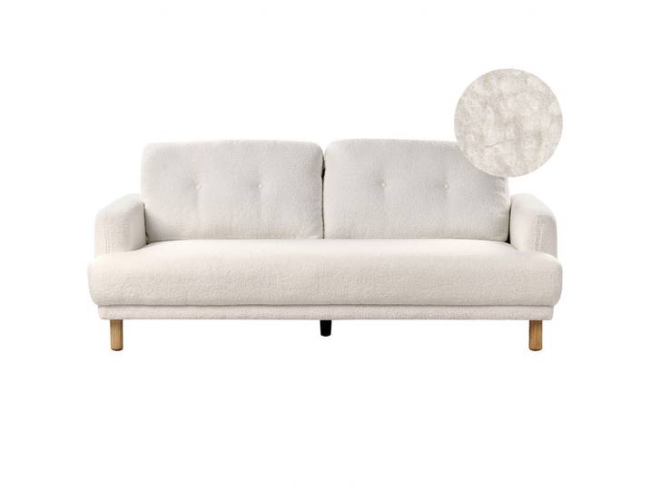 3-SITZER-SOFA Bouclé Weiß Tuve