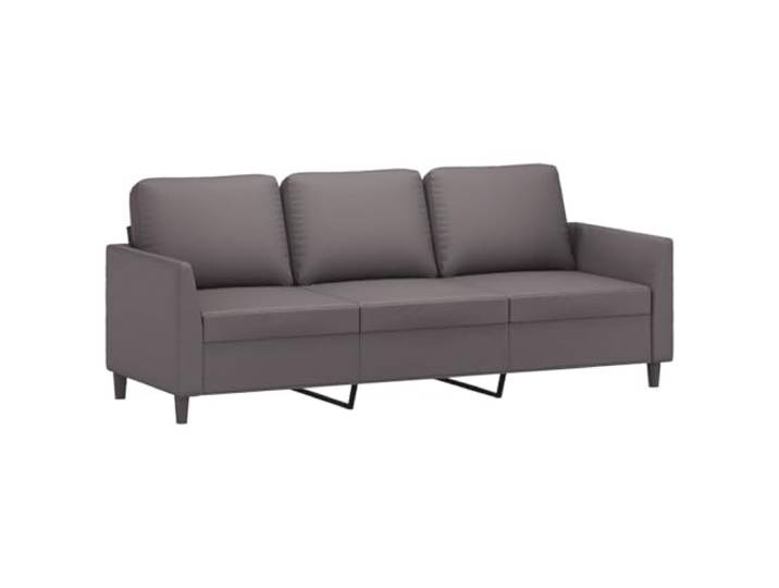Todiikf 3-Sitzer Sofa Kunstleder Polstersofa Grau Metallgestell 200 cm Modernes Polstersofa mit pflegeleichtem Kunstlederbezug und stabilem Metallgestell für Ihr Wohnzimmer oder Büro.