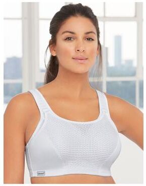 Plus Size Women's Full Figure Plus Size Custom Control Sports Bra Wirefree #1166 Bra by Glamorise in White (Size 38 I)