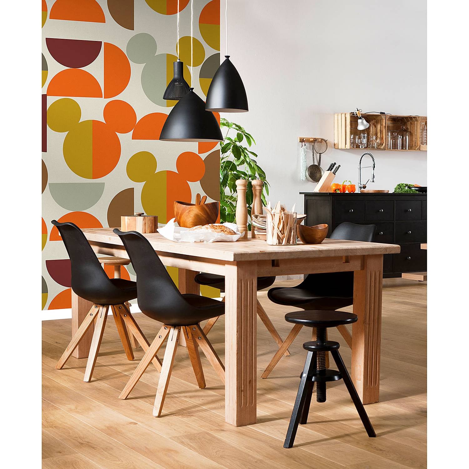 home24 Fotobehang Finding Mickey Mouse Multicolour B: 150 cm, H: 250 cm