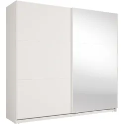 SCHWEBETÜRENSCHRANK Lunoria 221 cm Weiß mit Spiegel - 221/207/60 cm