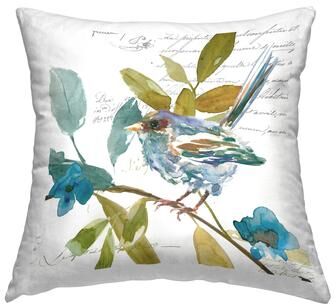 Stupell Bird with Vintage Words Printed Throw Pillow by Livi and Finn