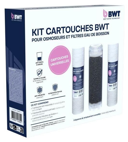 BWT Triplex Filterpatronen voor voorfiltratie en fijnfiltratie met actieve kool voor omgekeerde osmose