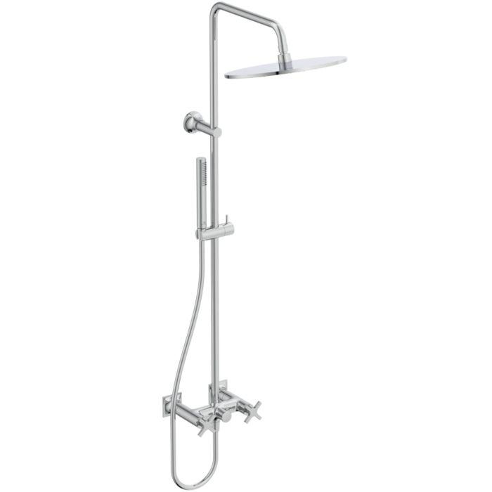 Ideal Standard Joy Neo Zweigriff-Duschsystem BD158AA mit Einhebel-Brausearmatur, Kreuzgriffe, chrom