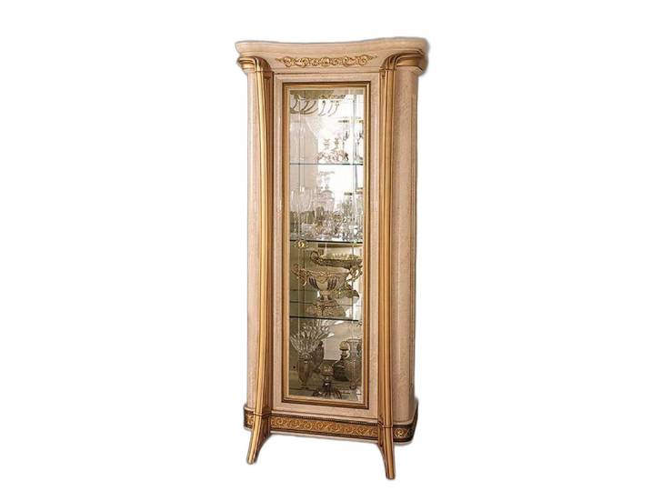 Xlmoebel Vitrine Arredoclassic Glaskasten im Barockstil mit kunstvollen Schnitzereien (1-St., Vitrine) Hergestellt in Europa