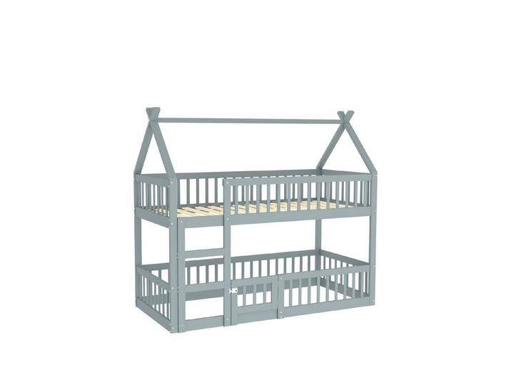 Rutaqian Etagenbett Kinder-Etagenbett 90/140x200, Kinder-Familienbett, Etagenbett mit Treppe, Loft Design, Massivholz-Etagenbett-Rahmen