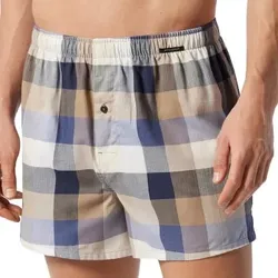 Schiesser 2P Fun Prints Boxer Shorts Beige/Blau Baumwolle Large Herren