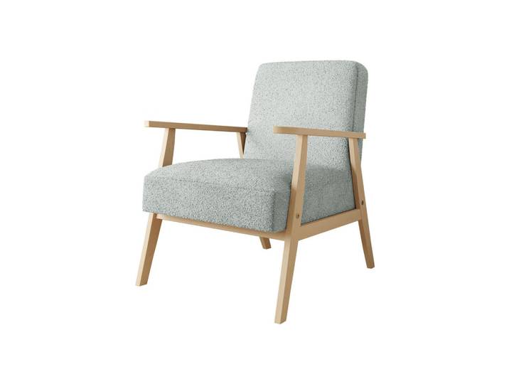 Mirjan24 Sessel Retro Boucle, Grau, Holz, Kiefer, Rechteckig, 59x76x67 cm, Wohnzimmer, Sessel, Polstersessel