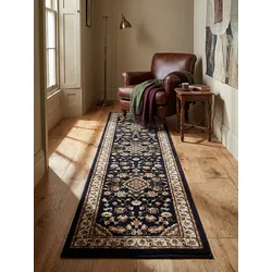 Läufer Orient Dunkelblau 66 x 300 cm - GLAZERT   Kadima Design