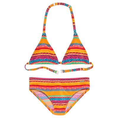 Triangel-Bikini BUFFALO "Lux Kids", Mädchen, Gr. 170/176, N-Gr, gelb, Polyamid, bedruckt, gemustert, Bikini-Sets Triangel-Bikini, mit abstraktem Druck