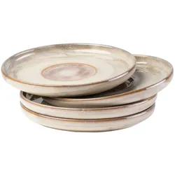 Gipfelstück Kaffeeuntertassen-Set, Steinzeug Nebelwald Beige