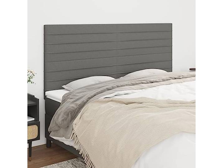 RJPLMFV Kopfteil, dunkelgrau, 160 cm, Stoff Robuste Holzfüße, höhenverstellbar, atmungsaktiver Stoff, langlebig, Montageanleitung im Lieferumfang enthalten