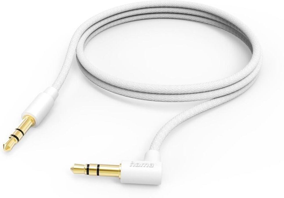 Hama Audio-Kabel "Aux Kabel, 3,5 mm Klinke, 90 Winkelstecker, 1,0 m, Weiß", weiß, 100cmcm, Kabel, Audio-Kabel