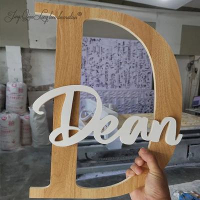 Inspire Select Custom Wooden Name Sign Script Font Nursery Wall Letters For Kids Room Decor 11.8 In