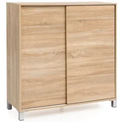 KADIMA DESIGN Schuhschrank WL5.713 Holz Sonoma 100x108x37,5 cm Ablage Hoch, Design Schuhständer Groß 20 Paar Schuhe Schuhregal Flur, Schuh Aufbewahrung