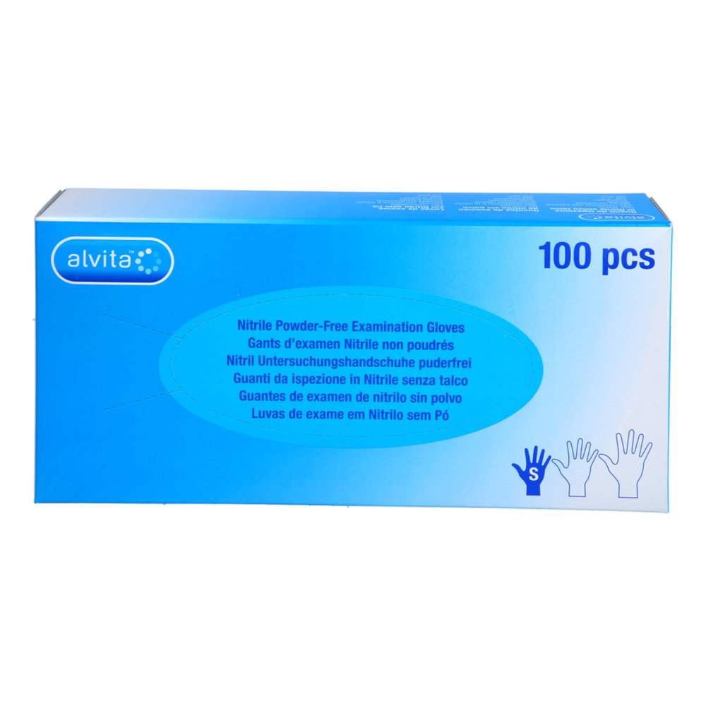 Alliance Healthcare Deutschland GmbH Alvita Nitril Unt.handschuhe unsteril puderfrei S 11309290