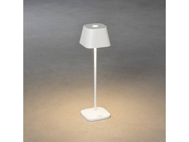 Lampe de table rechargeable Konstsmide Capri blanche Intérieur/Extérieur 7814-250
