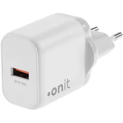 2x Onit USB-Wandladegerät Single 1A 20 W GaN Weiss (20 W, 1 Port), USB Ladegerät, Weiss