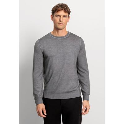 Strickpullover OLYMP "OLYMP Casual Strick, Pullover", Herren, Gr. 3XL, grau (stein), 100% Schurwolle, Pullover Strickpullover