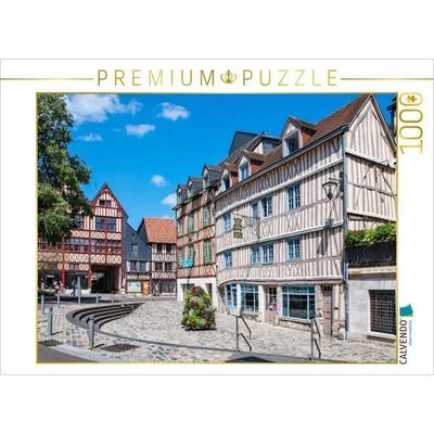 CALVENDO Puzzle Fachwerkhäuser in Rouen | 1000 Teile Lege-Größe 64x48cm Foto-Puzzle für glückliche Stunden