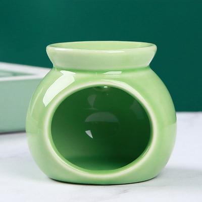 Discount Dollar Deals Porcelain Aroma Burner, Essential Oil Furnace, Mini Candle Holder, Solid Color Ceramic Crafts, Aromatherapy Diffuser green
