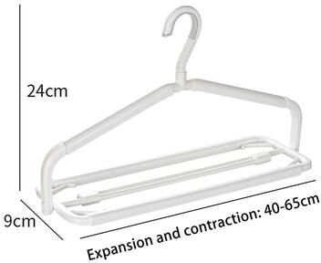 Uplifted Goods Scalable Plastic Clothes Hanger With Clip Space Saving Closet Organizer white 9.45 X 3.54 X 15.75 To 25.59in
