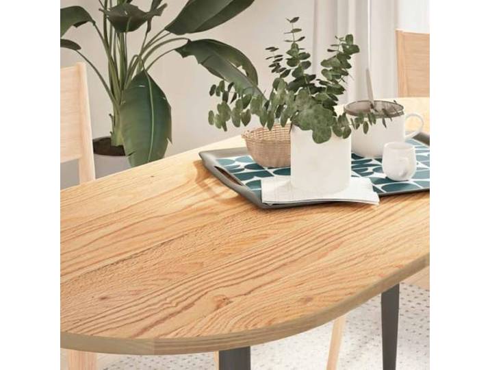 PTUGUOF Tischplatte 140x60x2 cm Massivholz Eiche Oval Multifunktional, Pflegeleicht, Einzelstück, Für Couchtisch, Beistelltisch, Stehtisch
