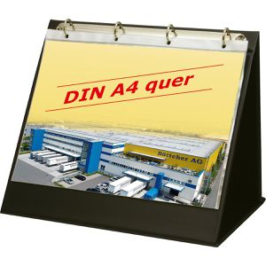 Veloflex Tisch-Flipchart 4101080, A4 quer, mit Außentasche, schwarz, inkl. 10 Prospekthüllen