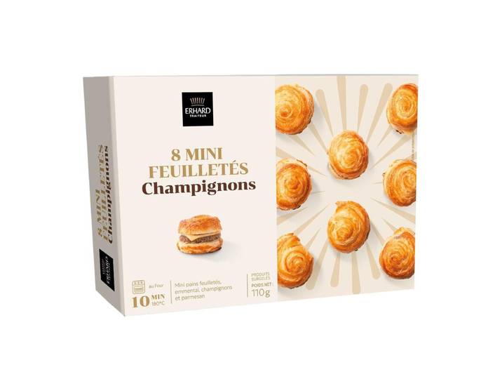 ERHARD Mini burgers feuilletés aux champignons x8 - 110 g