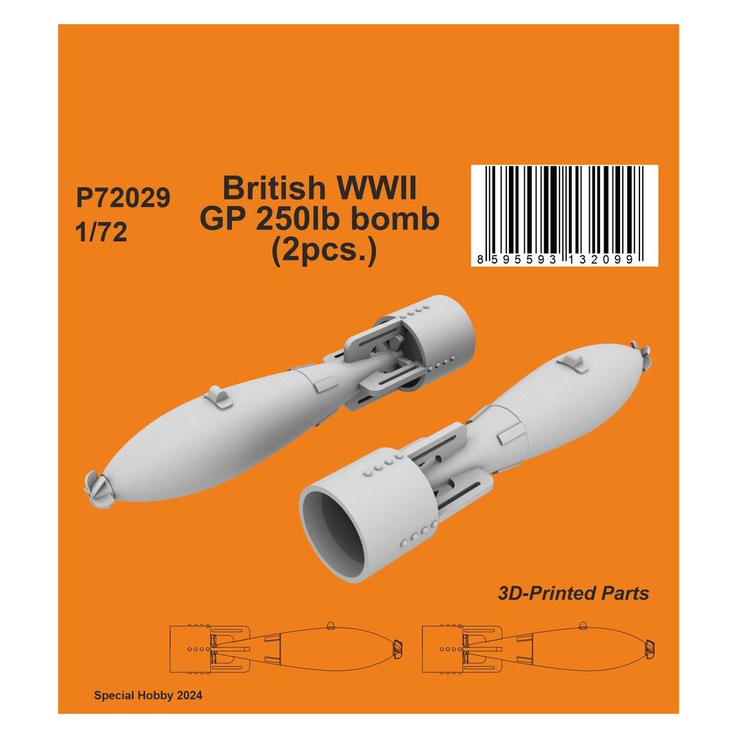 CMK British WWII GP 250lb bomb (2pcs.) (129-P72029)