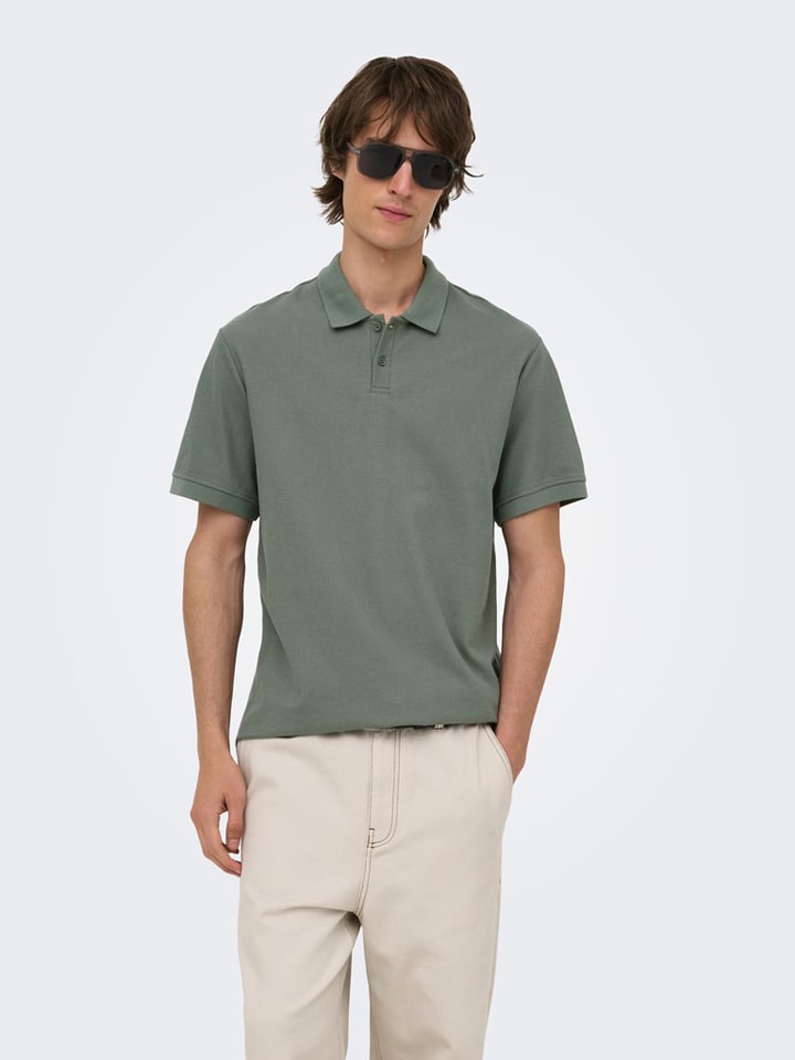 ONLY & SONS Poloshirt "Onsben" in Grün - S