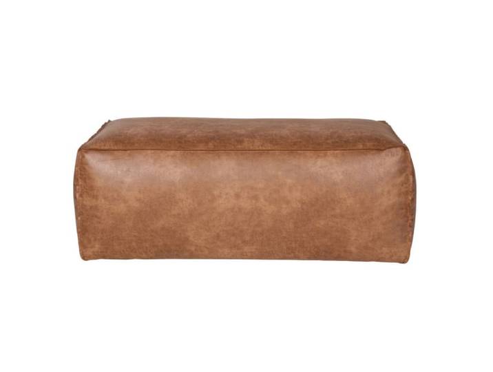 Pouf rectangulaire éco cuir marron