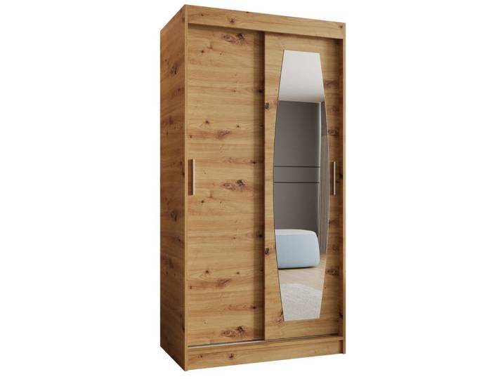 ABIKS MÖBEL Schwebetürenschrank ROSSA Schlafzimmerschrank, mit Spiegel, Kleiderstange und Regalen